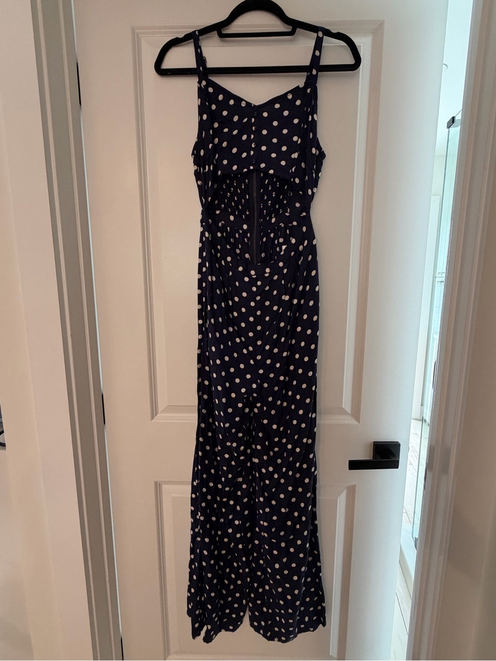 Kimchi Blue Navy and White Polka Dot Jumpsuit